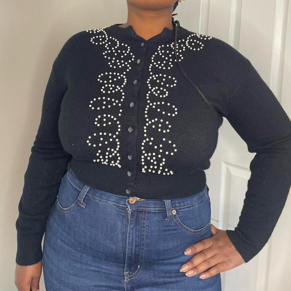 Pearl studded sweater